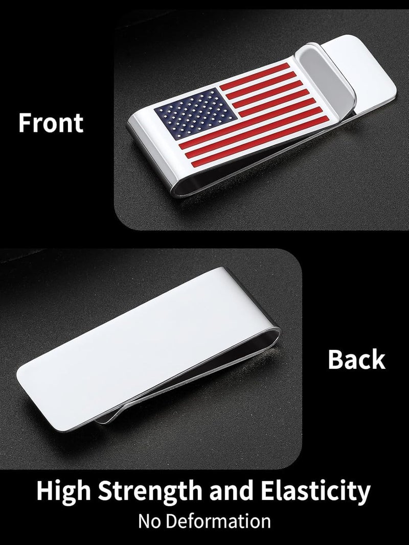 ChainsHouse Stainless Steel Money Clip Slim Wallet Credit Business Card Holder for Men, Wallet Charms Gift for Father Dad Husband - Image 4